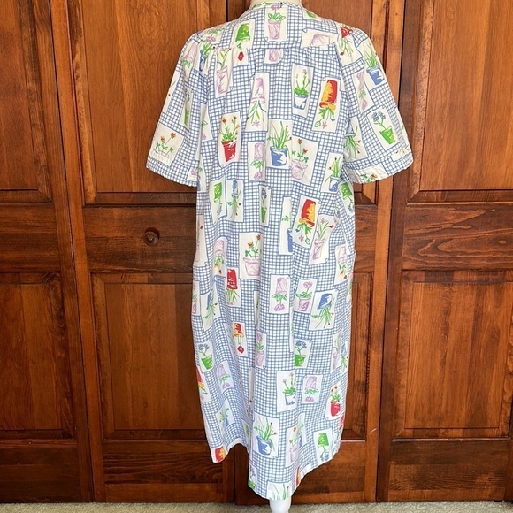 Classic Elements Snap Shortsleeved Long Line Cotton/Polyester Lightweight Robe M - Picture 3 of 8